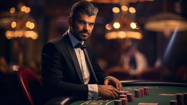 Live dealer conducting Lightning Roulette round